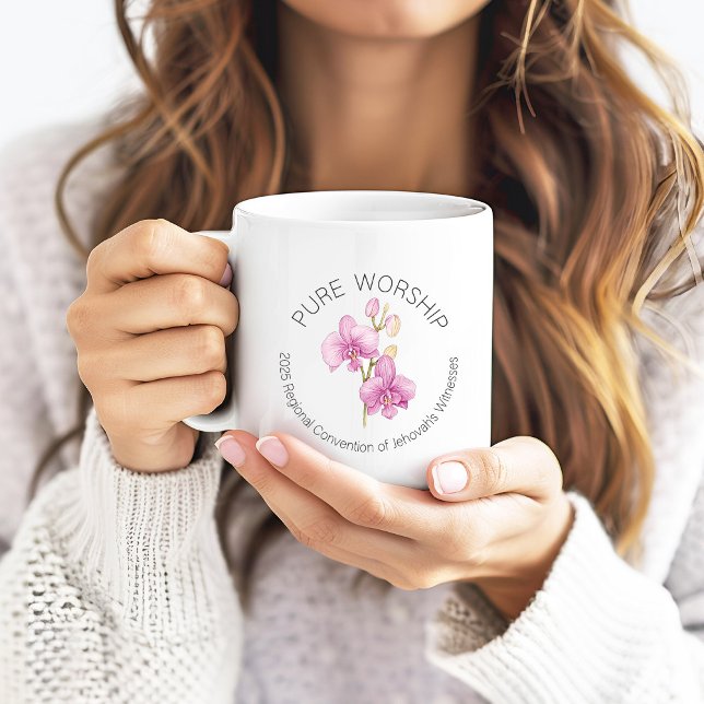 Mug Culte pure avec orchidées roses Convention 2025 (Créateur téléchargé)