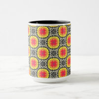 MUG Cup 15 oz superb red, yellow and black design