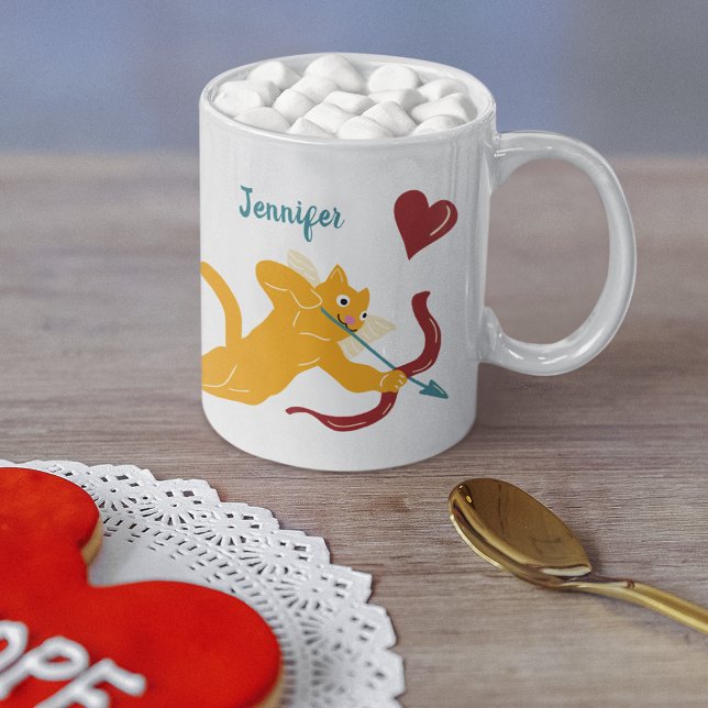 Mug Cupid Cats Valentine's Day Personnalisé (Créateur téléchargé)