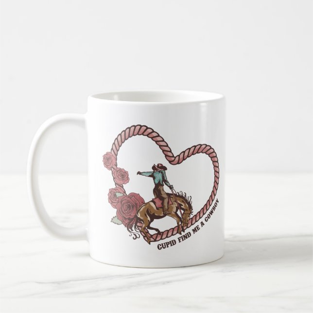 Mug Cupidon Me Trouve Un Cowboy (Gauche)