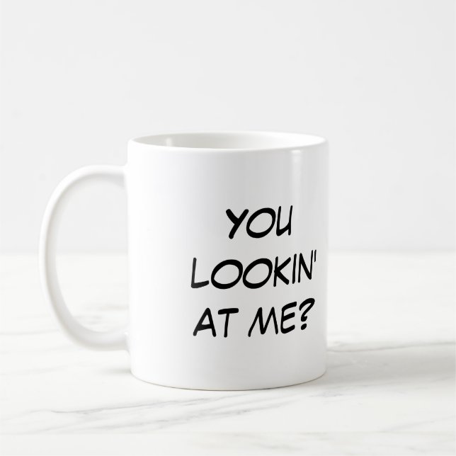 Mug Curieusement mignon, vous lookin à moi ? (Gauche)