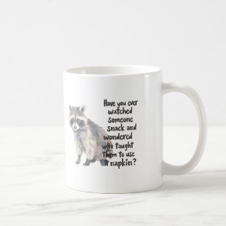 Mug Curious Raccoon with Funny Snacking Quote Art Prin