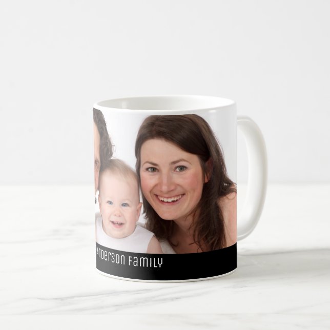 Mug Custom 1 Family Portrait Photo Ajouter Votre Nom (Devant droit)