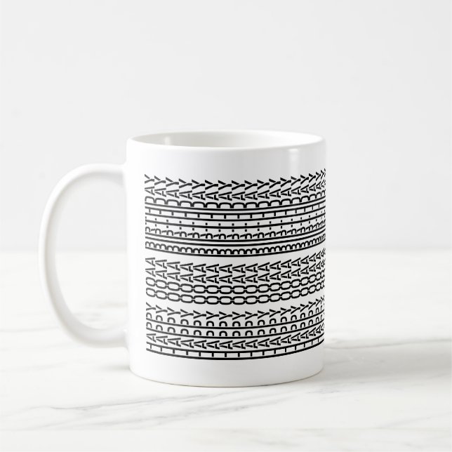 Mug Custom Age Happy Birthday Modern Hidden Message (Gauche)