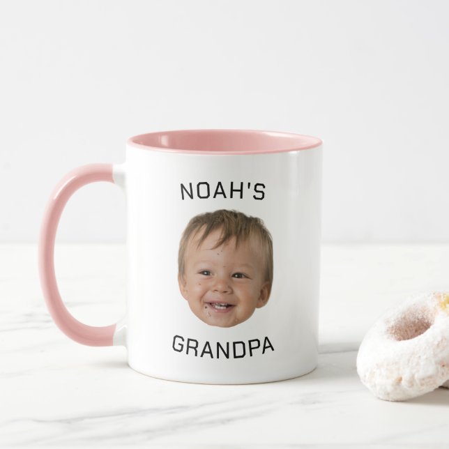 Mug Custom Baby Face Photo Grandpa (Avec donut)