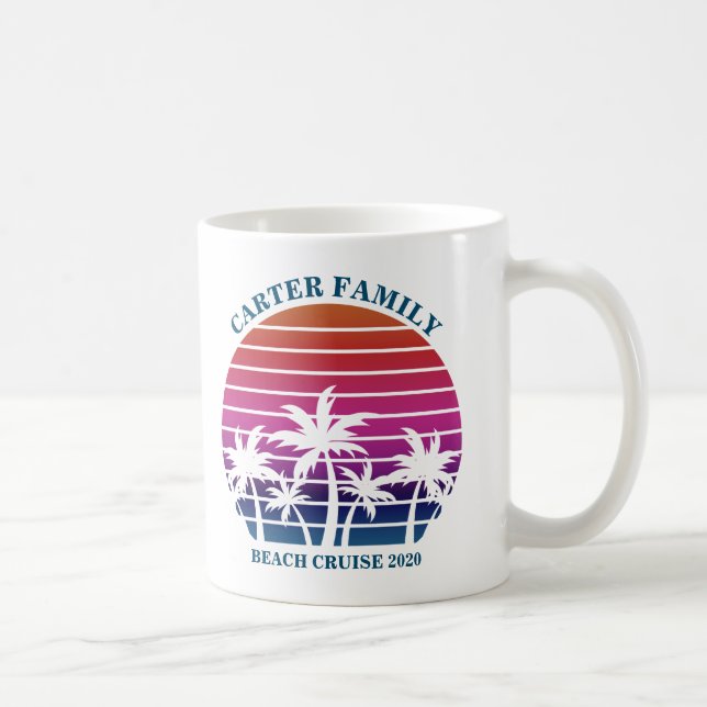 Mug Custom Beach Cruise Famille Réunion Coucher de sol (Droite)