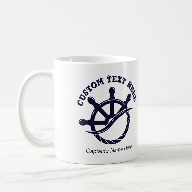 Mug Custom Captain Boat Nautical Gift (Gauche)