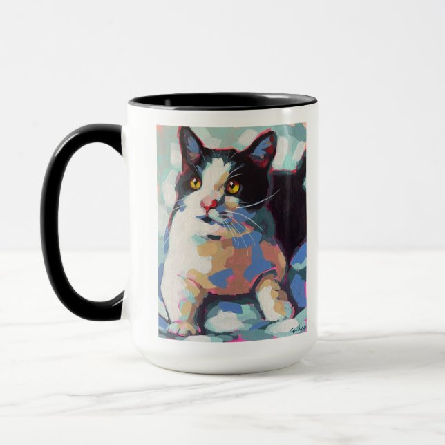 Mug Custom Cat Portrait Painting - Forever Loved Pet (Gauche)