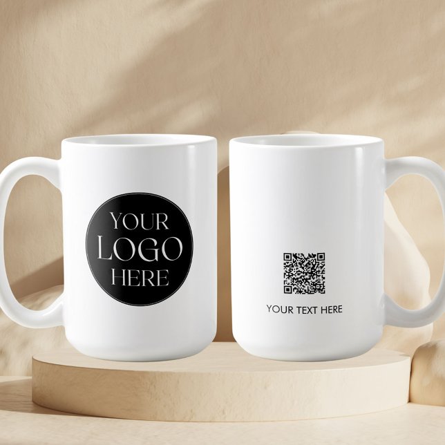 Mug Custom Company Business Logo QR Code Promotional (Front and Back)