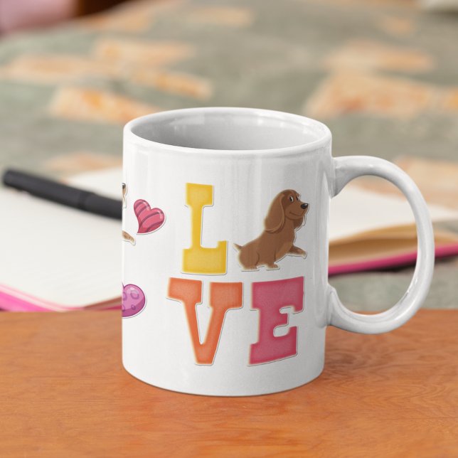 Mug Custom Cute Valentine's Day Dachshund Amoureux des (Créateur téléchargé)