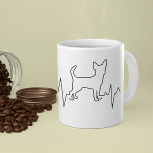 Mug Custom Cute Valentine's Day Thème Heartbeat Chien