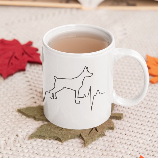 Mug Custom Cute Valentine's Day Thème Heartbeat Chien (Créateur téléchargé)
