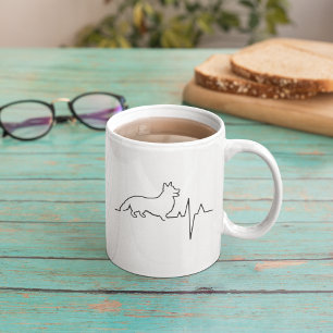 Mug Custom Cute Valentine's Day Thème Heartbeat Chien
