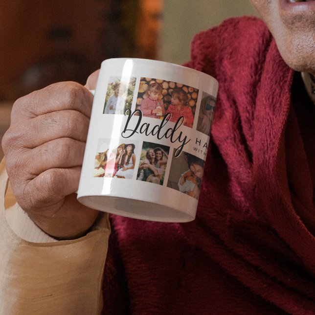 Mug Custom Daddy 12 Photo Collage Café (Créateur téléchargé)