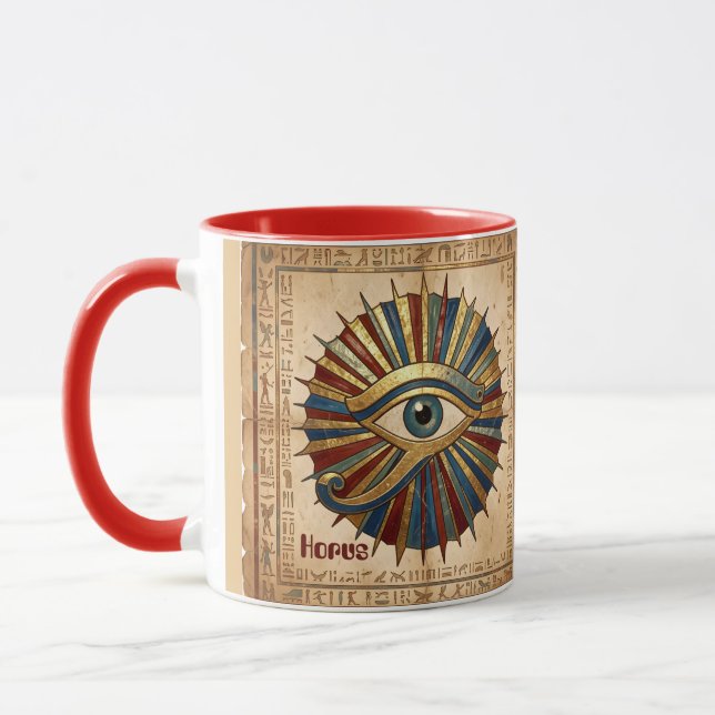 Mug Custom Eye of Horus with Hieroglyphs Spiritual (Gauche)