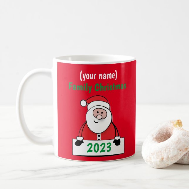 Mug - Custom Family Christmas (add name) (With Donut)