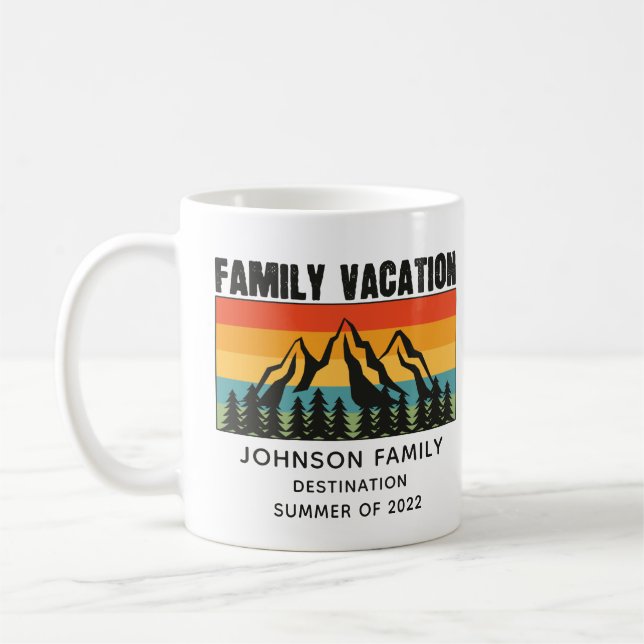 Mug Custom Family Vacation Mountains Randonnée Camping (Gauche)