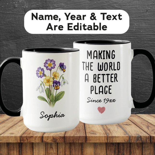 Mug Custom February Birth Flower - Personalized Name (Créateur téléchargé)