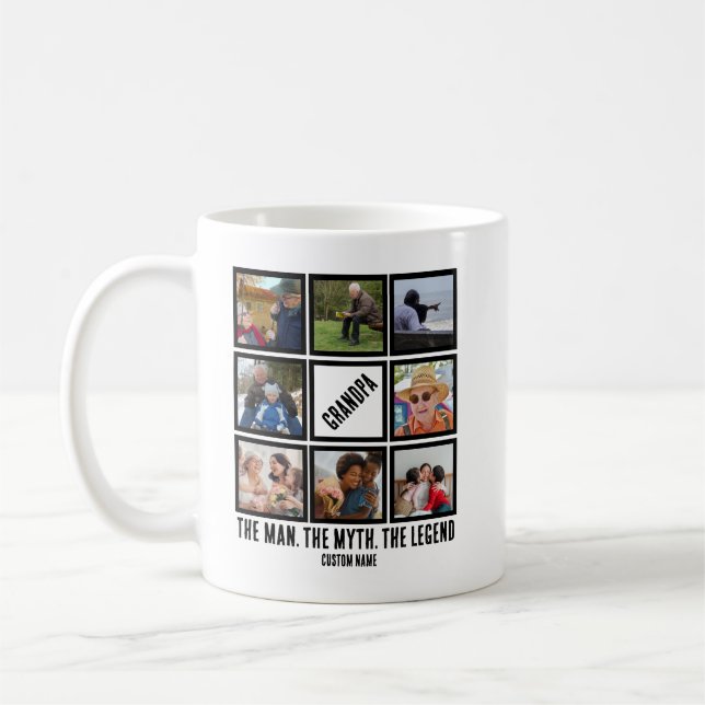 Mug Custom Grand-pa l'homme mythe légende 8 Photo Coll (Gauche)