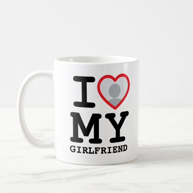 Mug Custom I love my girlfriend photo text (Gauche)
