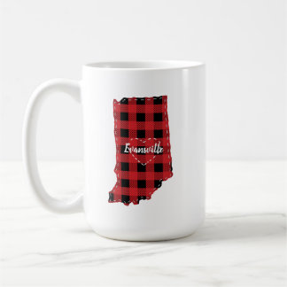 Mug Custom Indiana Accueil Buffalo d'état Plaid Noël