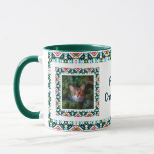 Mug Custom Jolly Furry Christmas Photo Collage Tea pou