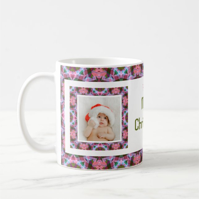 Mug Custom Joyeux rose automne automne Noël Photo Tea (Gauche)