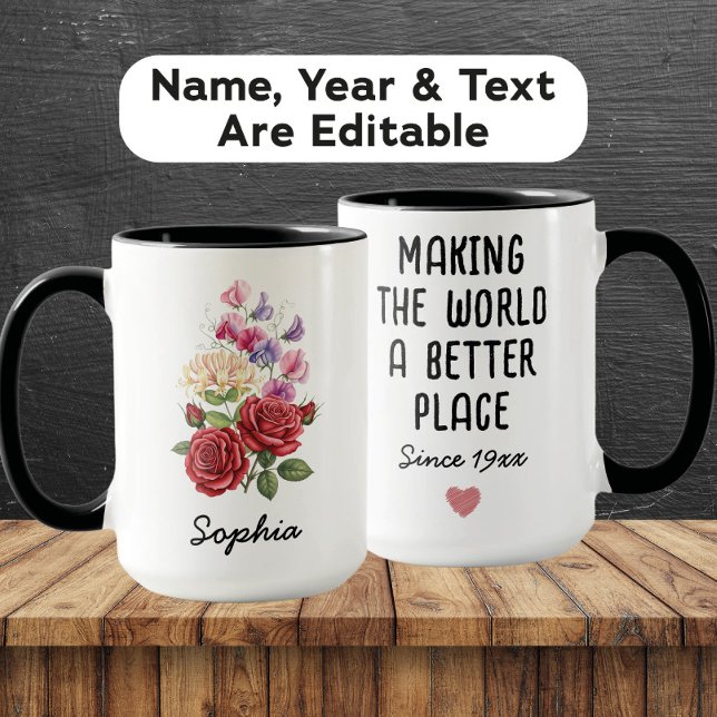 Mug Custom June Birth Flower - Personalized Name (Créateur téléchargé)