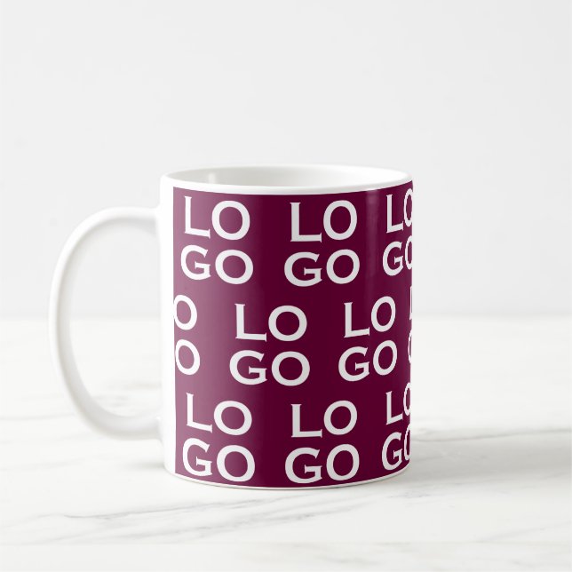 Mug Custom Logo Business or Company on Burgundy (Gauche)