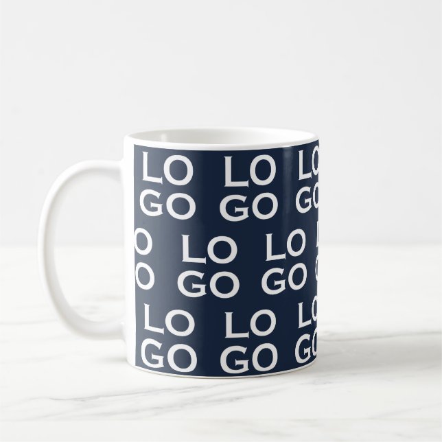 Mug Custom Logo Business or Company on Navy Blue (Gauche)
