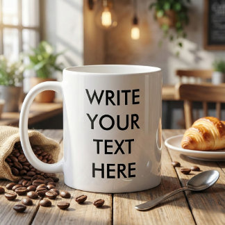 Mug Custom Minimalist Black Text White