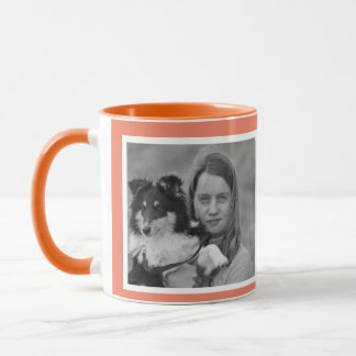 Mug Custom Modern orange 2 photo collage