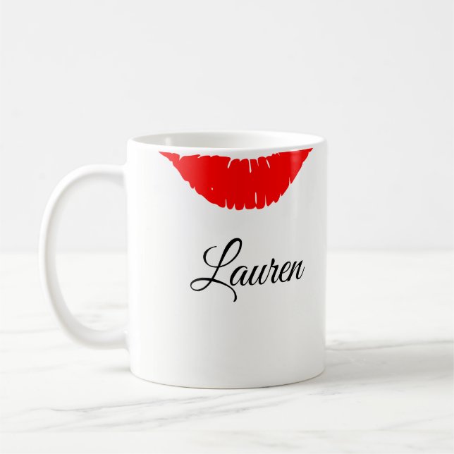 Mug-Custom Name/Lips Coffee Mug (Left)