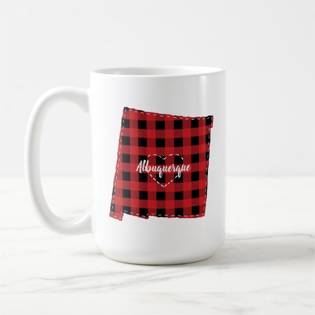 Mug Custom New Mexico Hometown State Plaid Christmas (Gauche)