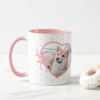 Mug Custom Pet Photo Hashtag My Lovely Dog Heart Rose 