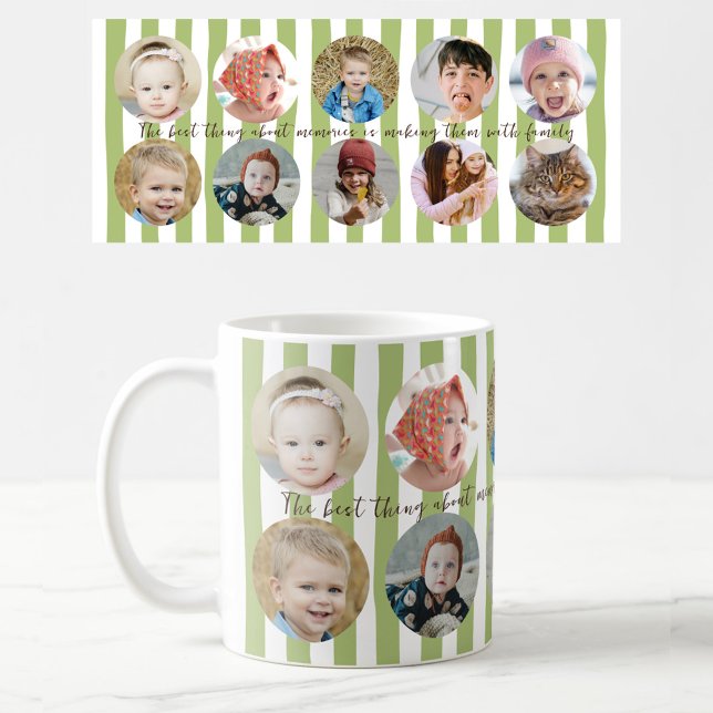 Mug Custom Photo Personalized Family Picture Stripe (Créateur téléchargé)
