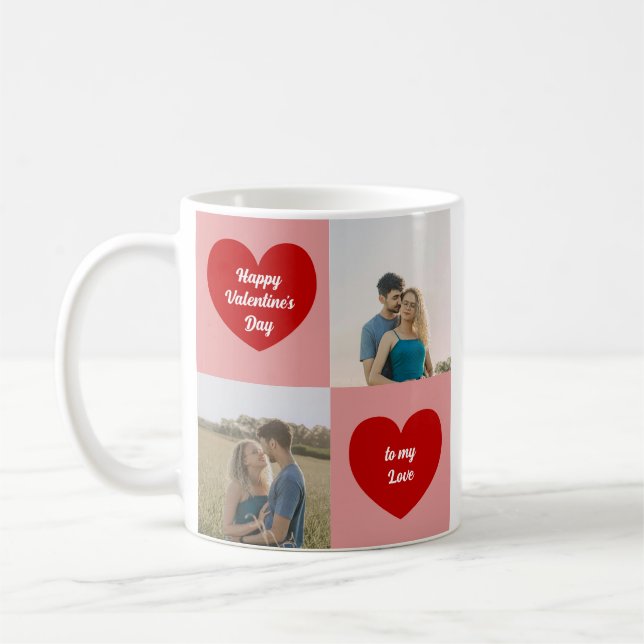 Mug Custom Photos Hearts Graphic Valentine's Day (Gauche)