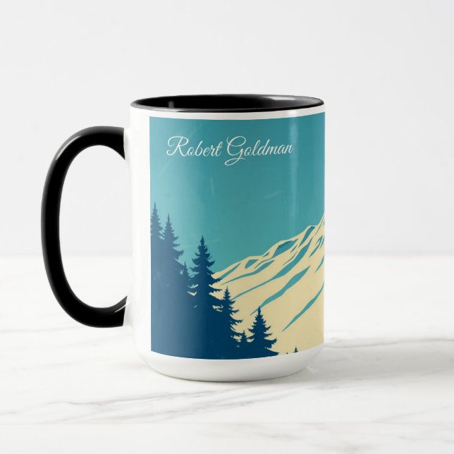 Mug Custom Ski Club Aspen Retro 70s Mountain (Gauche)