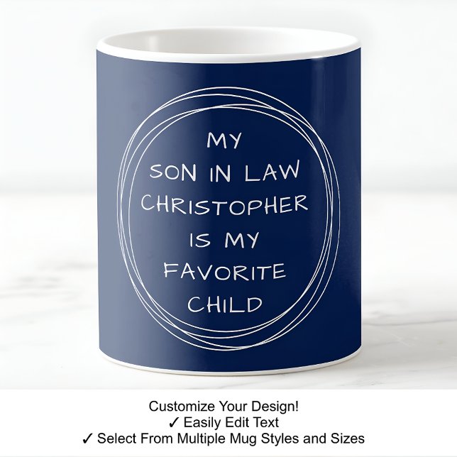 Mug Custom, Son In Law, Noël, Anniversaire, Marine C41 (Créateur téléchargé)