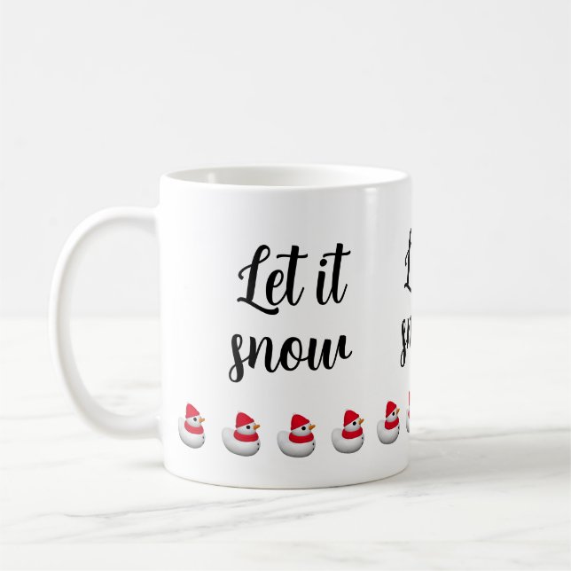 Mug Custom Text Cute Little Snowduck | Snowman winter (Gauche)