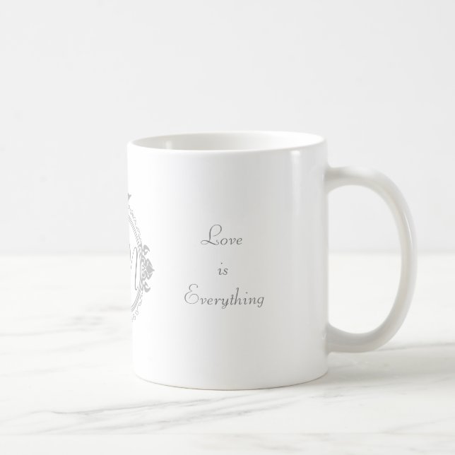 Mug Customiser les noms, initiales et phrase Aimer (Droite)