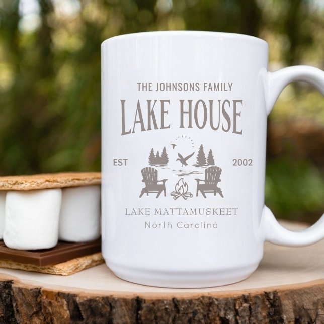 Mug Customizable Lake House House Warming Gift 15oz (Customizable Lake House House Warming Gift 15oz Coffee Mug)