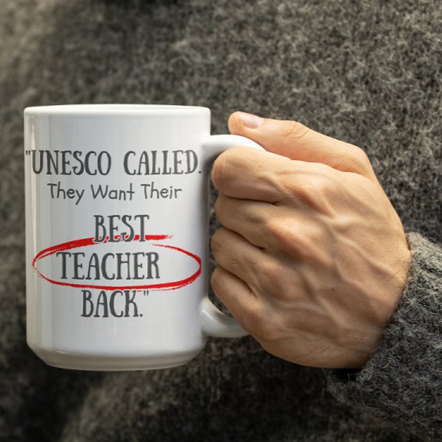 Mug Customizable UNESCO asking for their Bestteachers  (Créateur téléchargé)