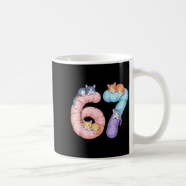 Mug Cute 67 Cat Meme Design  (Droite)
