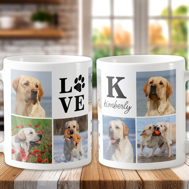Mug Cute Amoureux des chiens Personnalisé LOVE 7 Photo (Créateur téléchargé)
