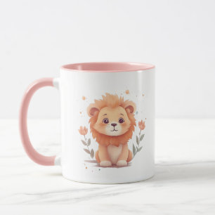 Mug Cute Aquarelle Bébé Lion Cub