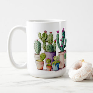Mug Cute aquarelle cactus succulents dans les pots