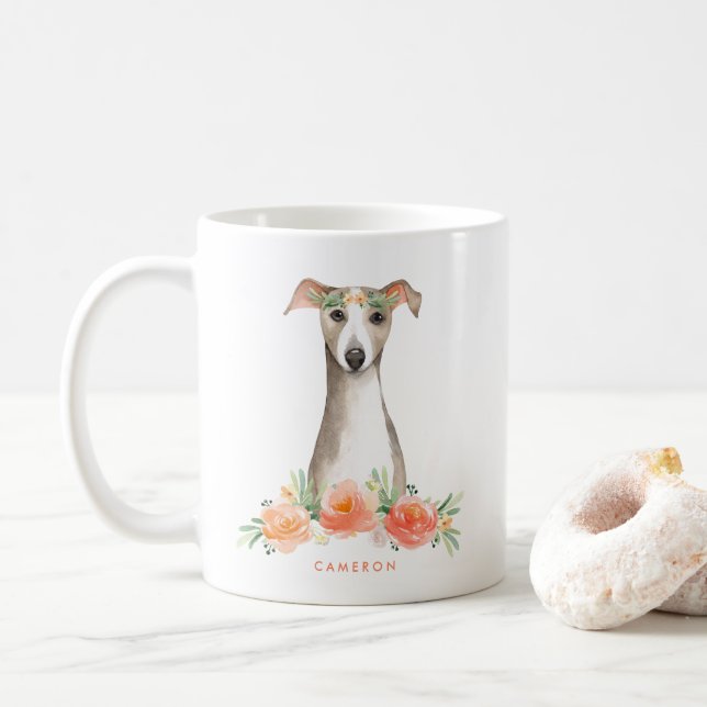 Mug Cute Aquarelle Whipper Peach Floral (Avec donut)