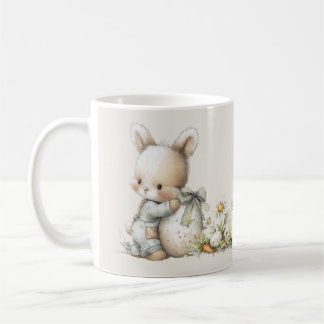Mug Cute baby bunny in pajamas with an Easter egg
