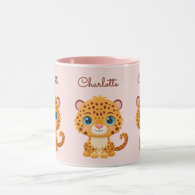 Mug Cute Baby Leopard Safari Animal Kids (Centre)